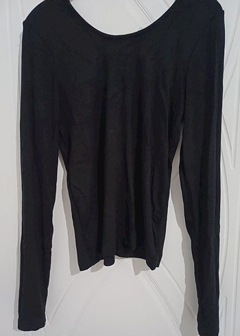 Siyah Pamuklu Uzun Kollu Bluz - Görsel 2