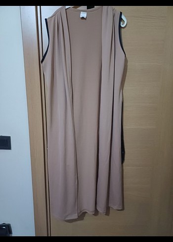 Kemerli Kamel Rengi Uzun Kadın Tunik - Görsel 6