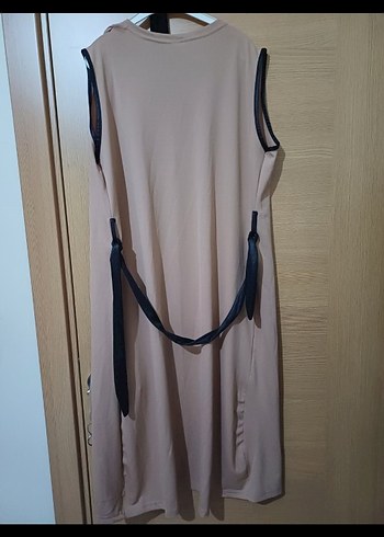 Kemerli Kamel Rengi Uzun Kadın Tunik - Görsel 5