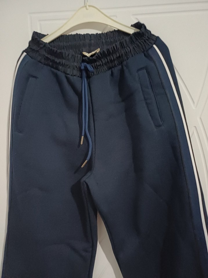 Kemerli Lacivert Kadın Eşofman Altı - Görsel 3