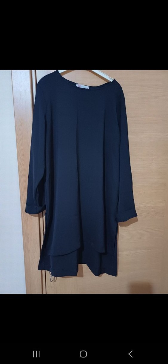 Kadın Lacivert Uzun Kollu Salaş Tunik - Görsel 5