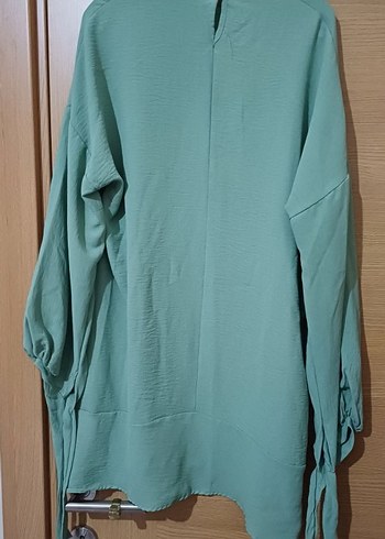 Uzun Kollu Turkuaz Salaş Tunik - Görsel 3