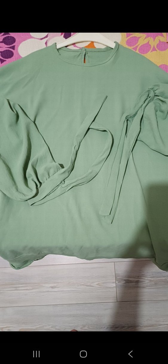 Uzun Kollu Turkuaz Salaş Tunik - Görsel 4