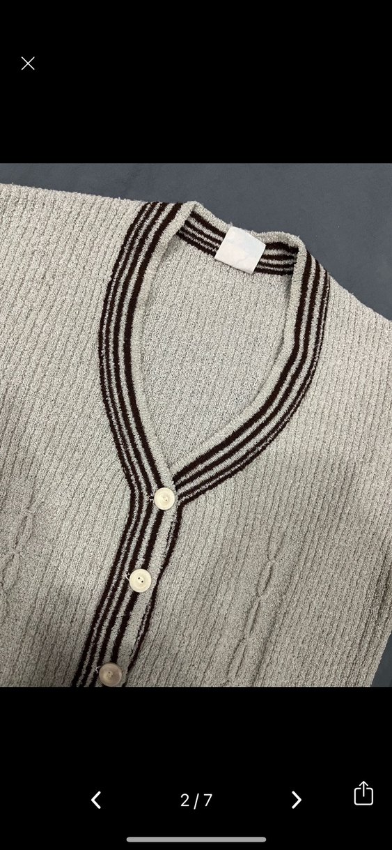 Gri Triko Düğmeli Basic Hırka - Görsel 2