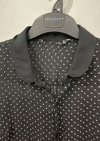 Zara siyah puantiyeli gömlek - Görsel 4