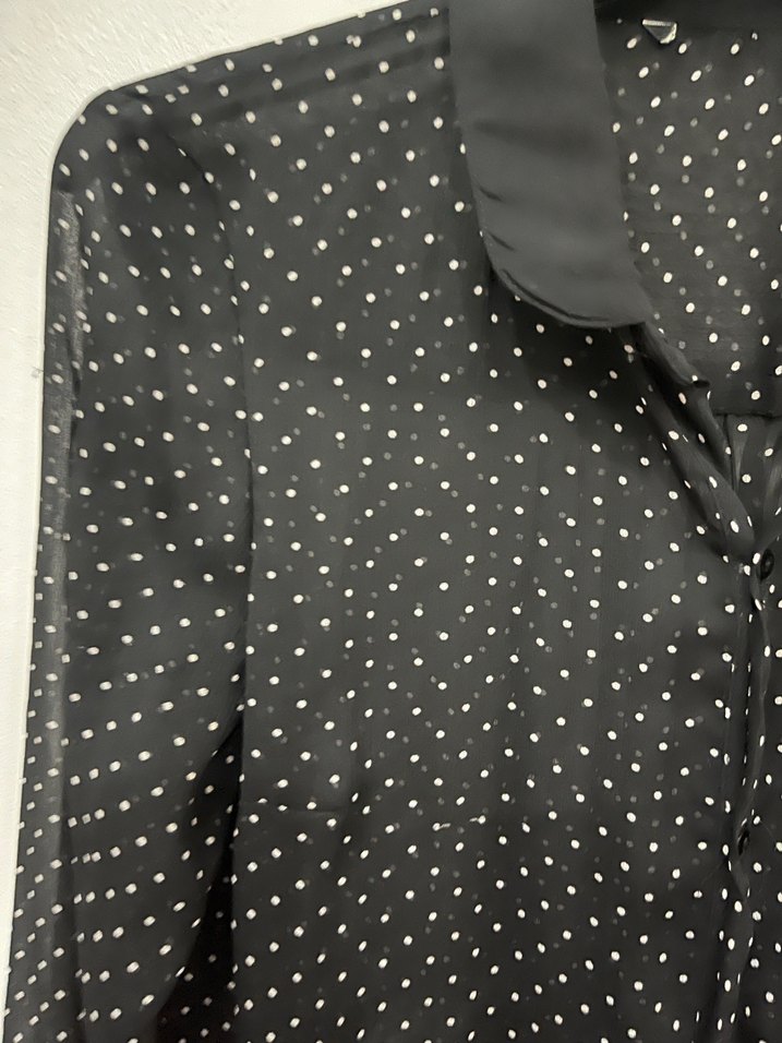 Zara siyah puantiyeli gömlek - Görsel 5