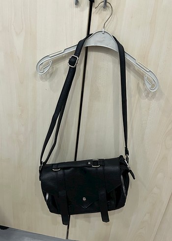 Siyah Yılan Desenli Kadın Deri Çanta - Görsel 5