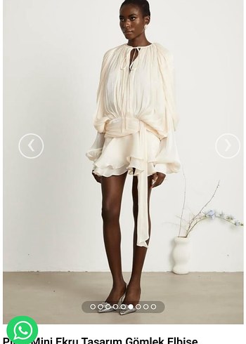 Bej, Uzun Kollu, Mini Bohem Elbise - Görsel 10