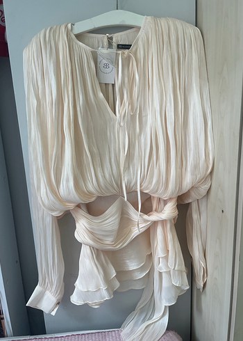 Bej, Uzun Kollu, Mini Bohem Elbise - Görsel 8