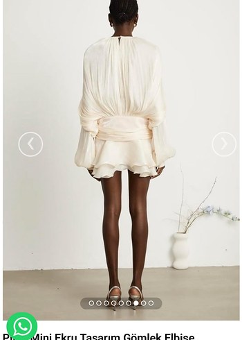 Bej, Uzun Kollu, Mini Bohem Elbise - Görsel 9