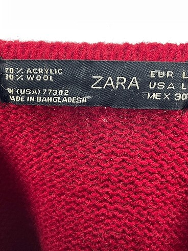 l Beden kırmızı Renk Zara Kazak / Triko %70 İndirimli.