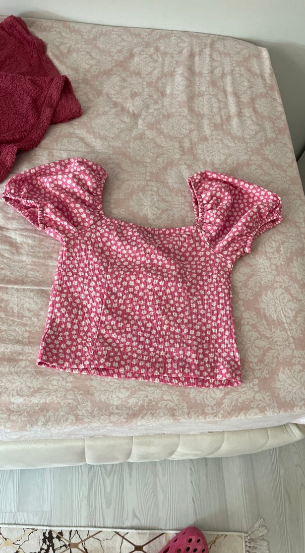 Pembe Dantel Detaylı Bohem Kadın Bluz - Görsel 2