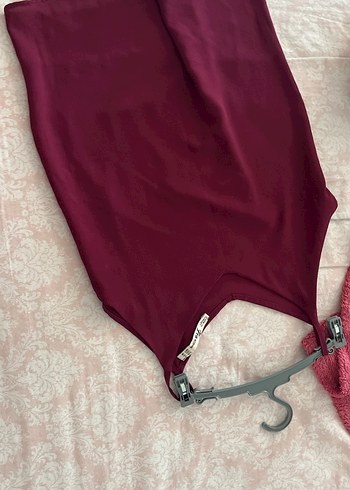 Kadın Bordo V Yakalı askılı - Görsel 2