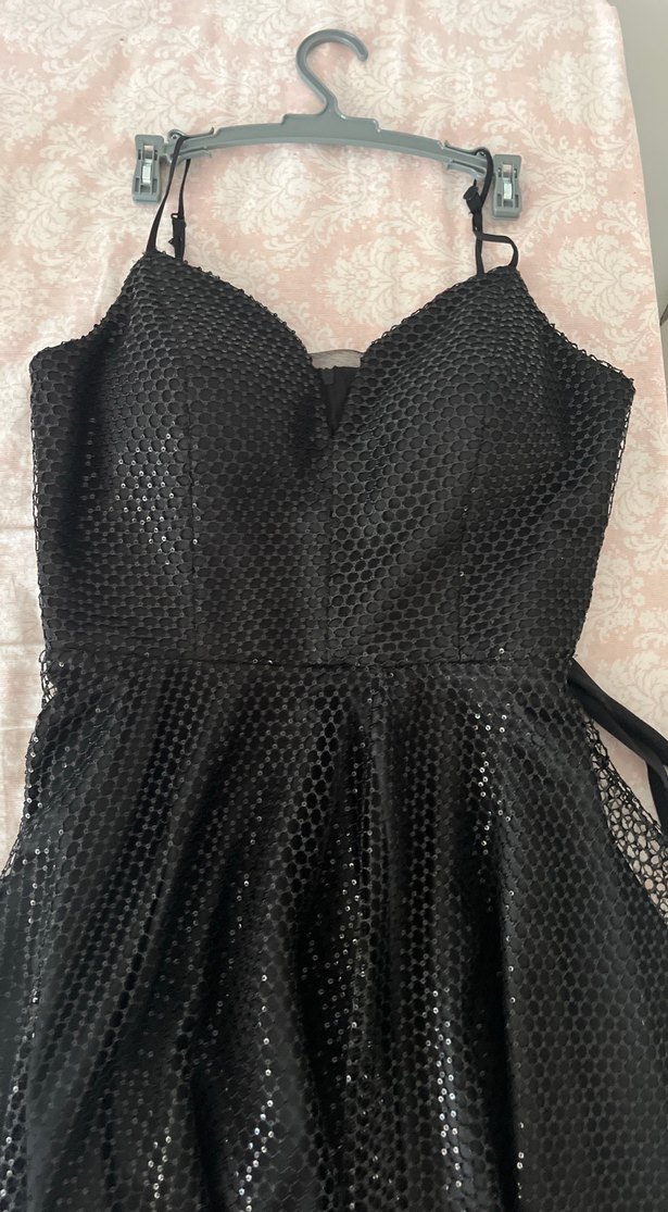 Siyah Dantel Detaylı elbise - Görsel 2