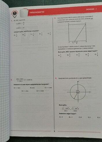  DENEME DEPOSU TRİGONOMETRİ DENEMRLRİ 