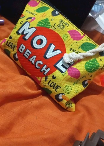 Renkli Baskılı Kadın makyaj Çantası Sarı - Görsel 2