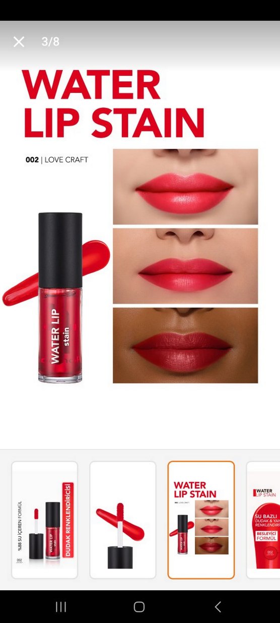 Canlı Kırmızı Su Bazlı flormar 002 love craft dudakveyanak tilt - Görsel 3