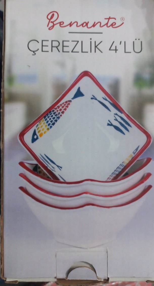 Renkli Balık Desenli Seramik 4lü çerezlik - Görsel 2