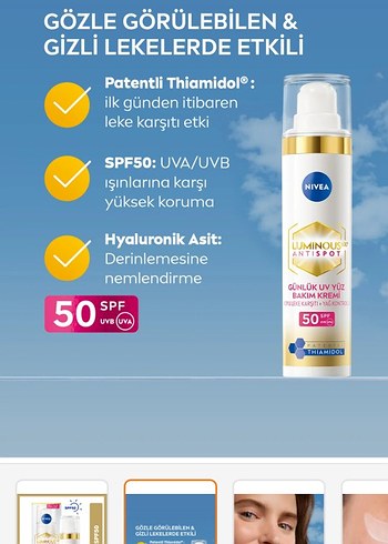 Nivea Luminous630 SPF50 Gündüz Yüz Kremi 40 ml güneş koruyucu - Görsel 2
