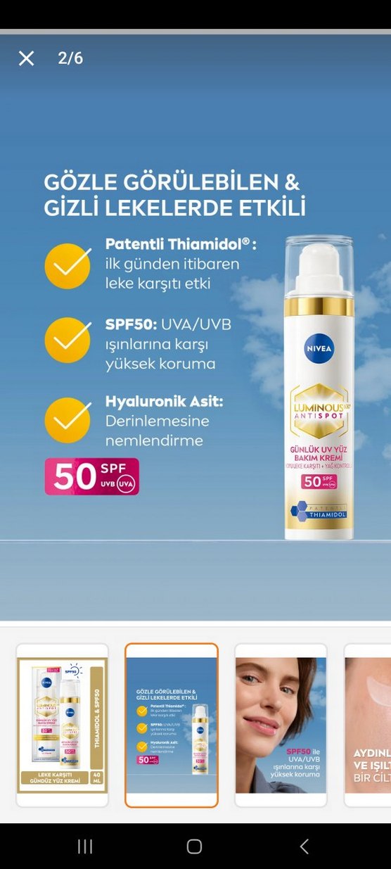 Nivea Luminous630 SPF50 Gündüz Yüz Kremi 40 ml güneş koruyucu - Görsel 2