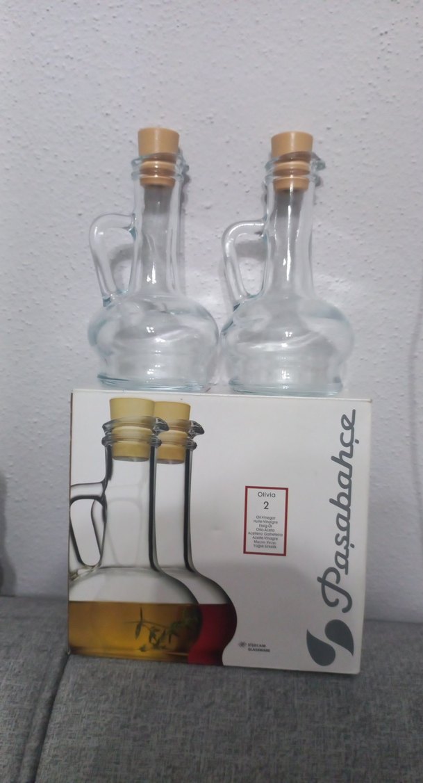 Camdan yapılmış 2'li yağlık seti - Görsel 4