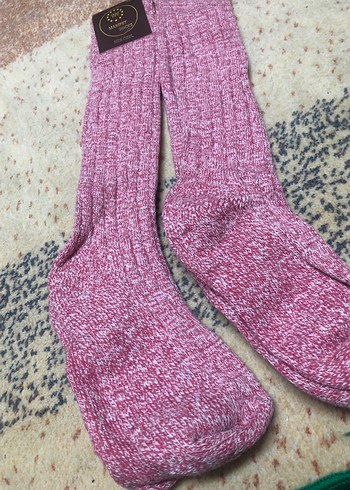 Kız Çocuk Pembe Triko Çorap - Görsel 3