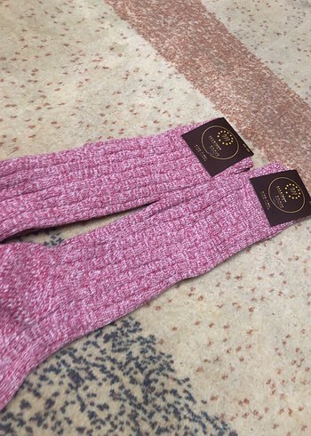 Kız Çocuk Pembe Triko Çorap - Görsel 6