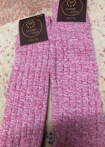 Kız Çocuk Pembe Triko Çorap - Görsel 7