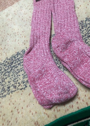 Kız Çocuk Pembe Triko Çorap - Görsel 4