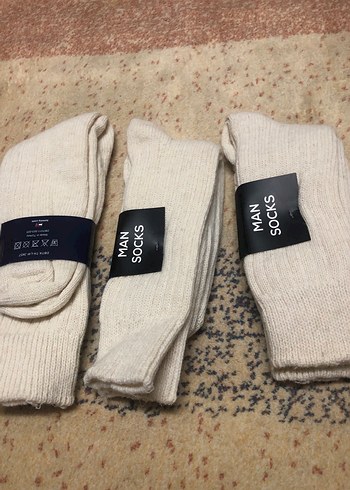 Erkek Midi Boy Beyaz Çorap yün çorabı - Görsel 4