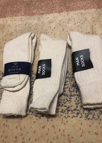 Erkek Midi Boy Beyaz Çorap yün çorabı - Görsel 2