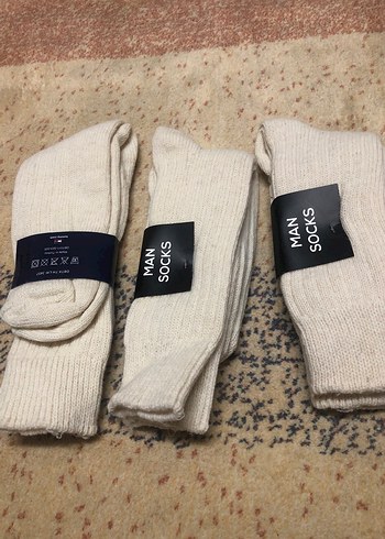 Erkek Midi Boy Beyaz Çorap yün çorabı - Görsel 3