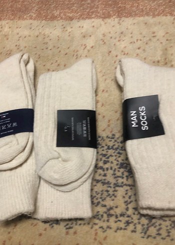 Erkek Midi Boy Beyaz Çorap yün çorabı - Görsel 8