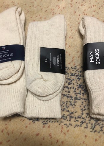 Erkek Midi Boy Beyaz Çorap yün çorabı - Görsel 5