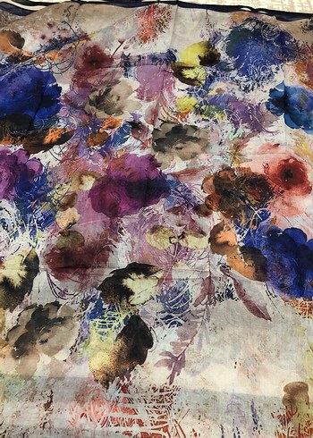 Zincir Detaylı Çok Renkli Bohem Kadın tülbent - Görsel 5