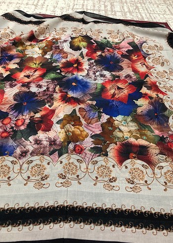 Zincir Detaylı Çok Renkli Bohem Kadın tülbent - Görsel 3