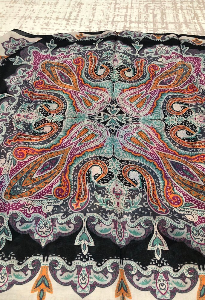 Zincir Detaylı Çok Renkli Bohem Kadın tülbent - Görsel 4