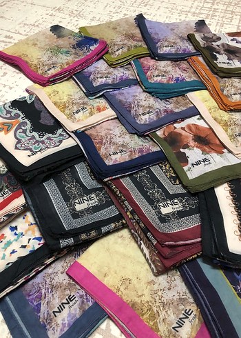 Çok Renkli Bohem Baskılı Kadın tülbent eşarp - Görsel 2