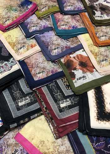 Çok Renkli Bohem Baskılı Kadın tülbent eşarp - Görsel 6