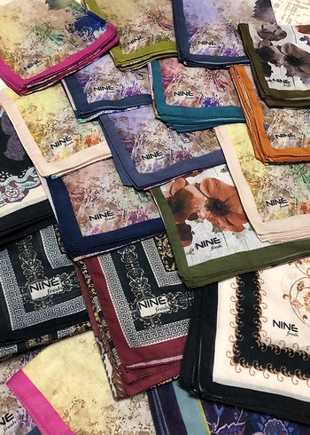 Çok Renkli Bohem Baskılı Kadın tülbent eşarp - Görsel 3