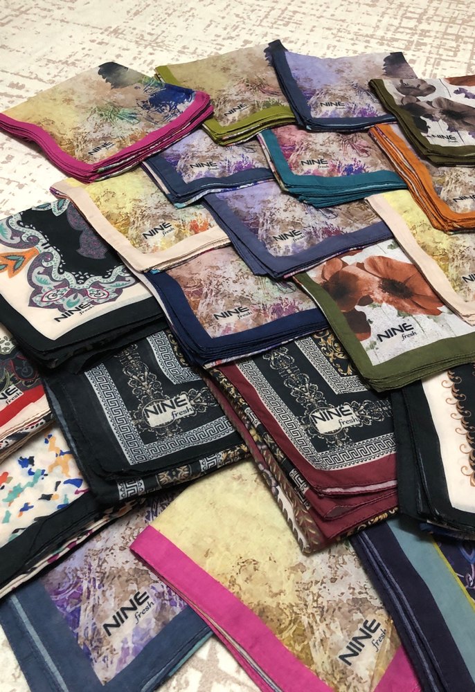 Çok Renkli Bohem Baskılı Kadın tülbent eşarp - Görsel 2