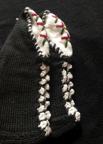 Kadın Örgü cetük  Çiçek Detaylı - Görsel 2