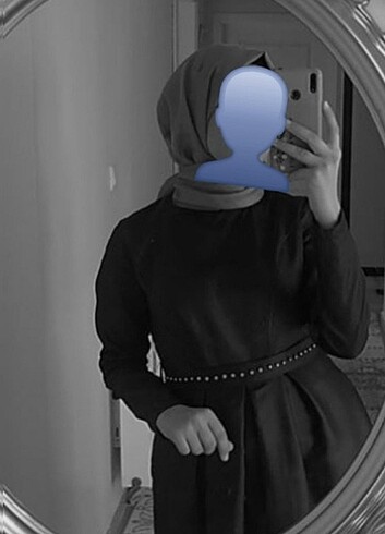 Siyah saten abiye - elbise taşlı seyyar kemer. 