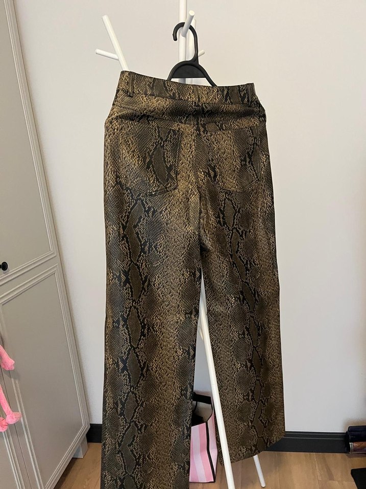 Kadın Kahverengi Yılan Desenli Pantolon - Görsel 2