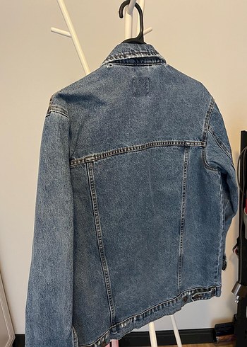 Düğmeli Mavi Oversize Denim Ceket - Görsel 2