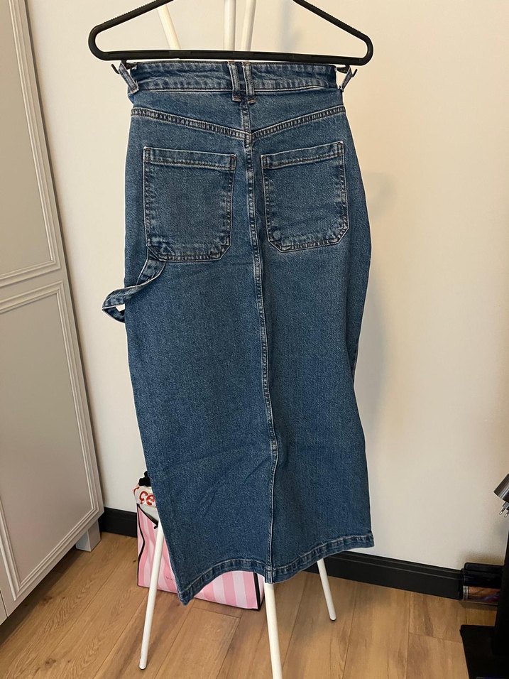 Kadın Mavi Kot Midi Etek - Görsel 4