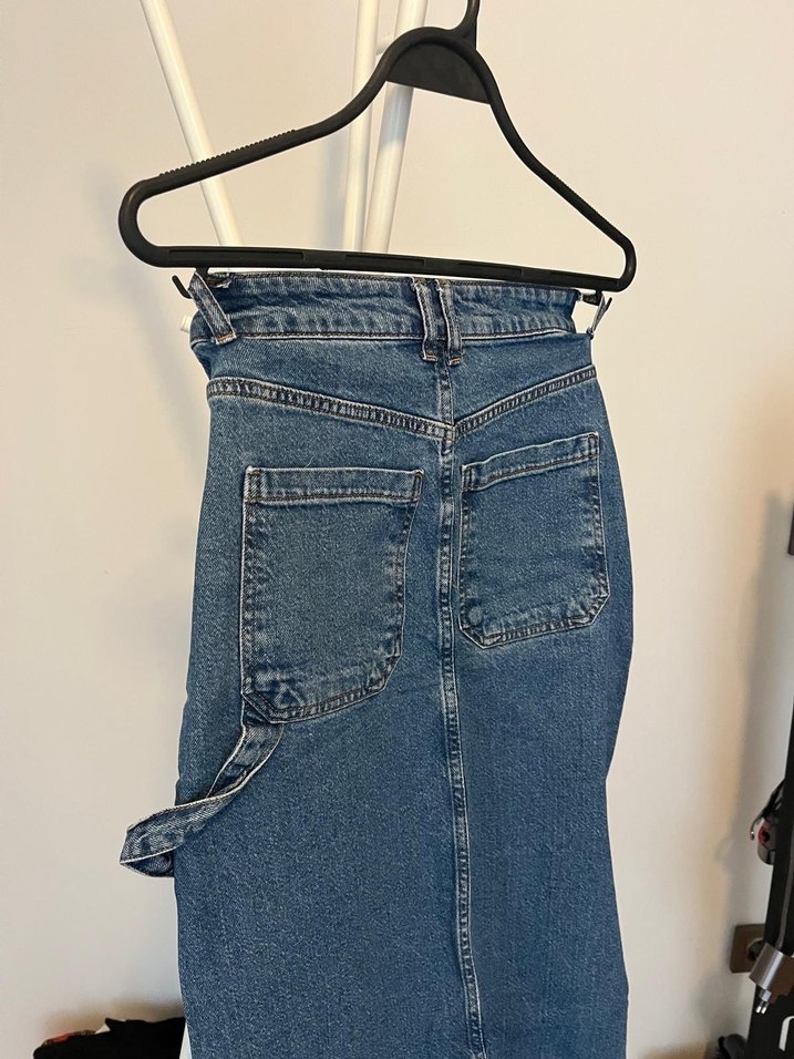 Kadın Mavi Kot Midi Etek - Görsel 3