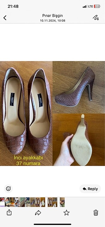 İnci platform ayakkabı