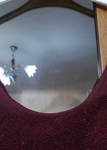 l Beden Bordo İşlemeli Midi Abiye Elbise