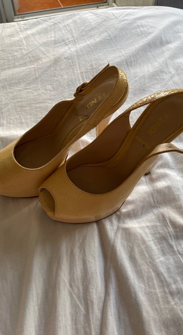 Bej Yılan Derisi Desenli Topuklu Kadın Ayakkabı - Görsel 2